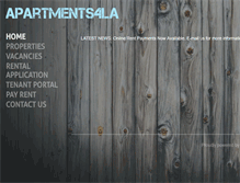 Tablet Screenshot of apartments4la.com